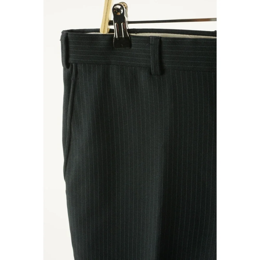 Vintage 70s US Union Made Performance Trousers Mens 36 x 30 Blue Striped Stretch